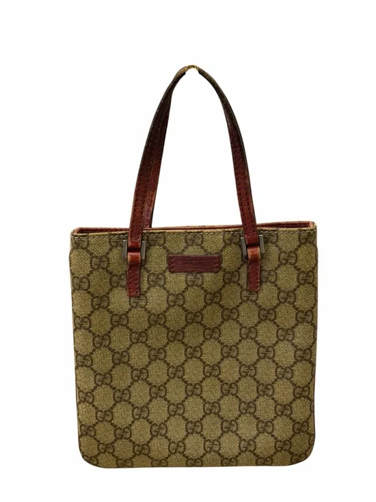 GUCCI GG Supreme Hand Bag PVC Beige