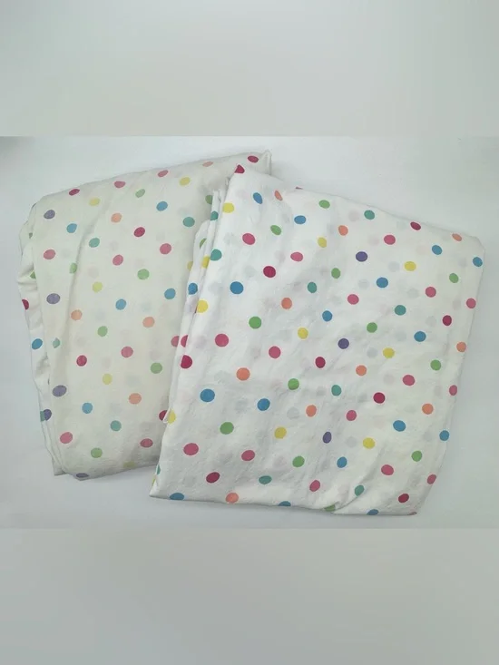 Vintage Pottery Barn Teen Multi-Colored Polka Dot Sheet Set