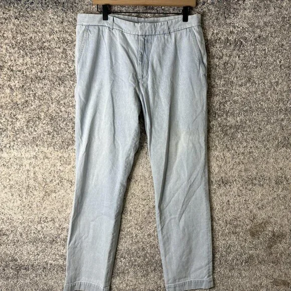 ATM Pants Mens 34 Light‎ Blue Cotton Twill Chino Casual Straight Leg AM6063-CAE