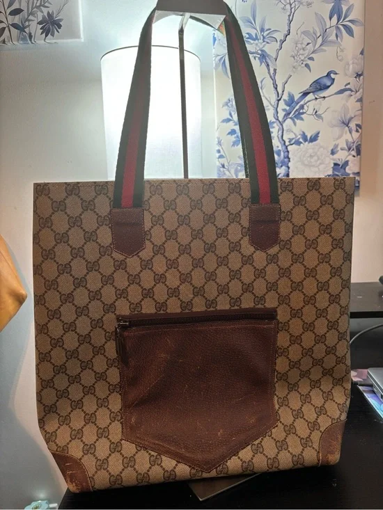 Authentic Vintage Gucci Sherry Line GG Supreme Tote – Classic 80s Style