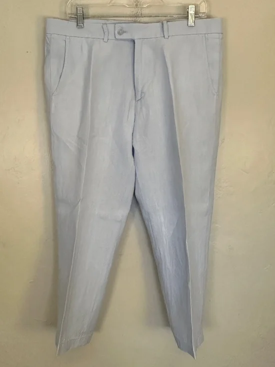 Tophat Light Blue Linen Pants 34