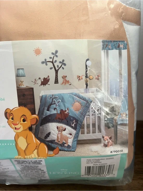 Disney Baby Lion King Mini Crib Set in Teal and Tan