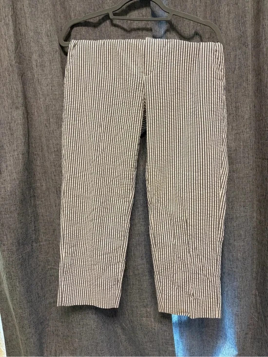 Banana Republic Navy and White Striped Chinos