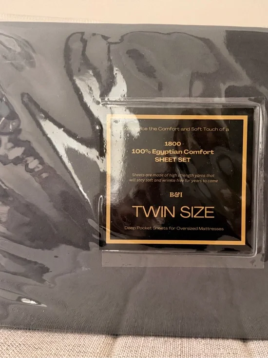 Twin Size 1800 Thread-count Sheet Set in Charcoal Gray