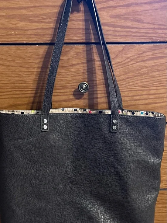 thirty-one Black Tote with Colorful Polka-Dot Trim