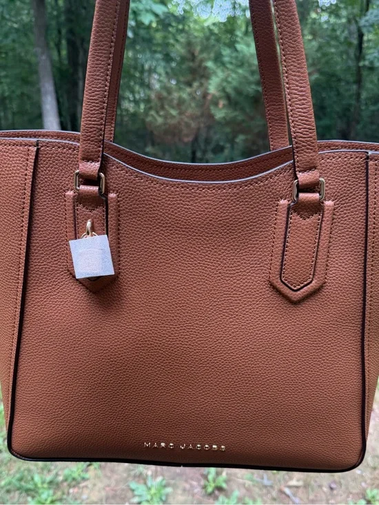 Marc Jacobs brown Pebbled Leather Tote with Gold Hardware