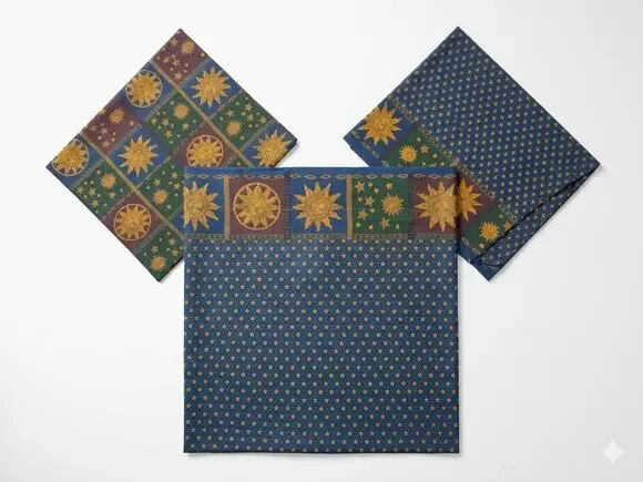 Vintage 90s King Celestial Sheet Set Flat 2 Pillow Shams Sun Moon Whimsygoth