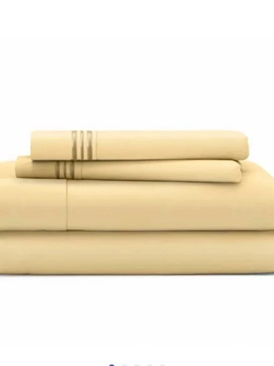 Premium Yellow Bed Sheet Set - Soft Breathable Bedding - split king