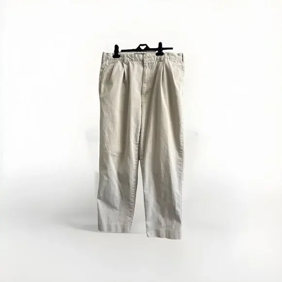 VTG 90s Polo Ralph Lauren Hammond Pant Mens 36x29 Khaki Classic Chino Pleated