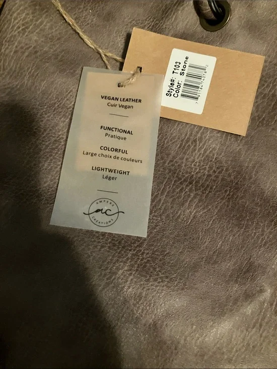 New with tags Vegan Leather Purse in Stone Color