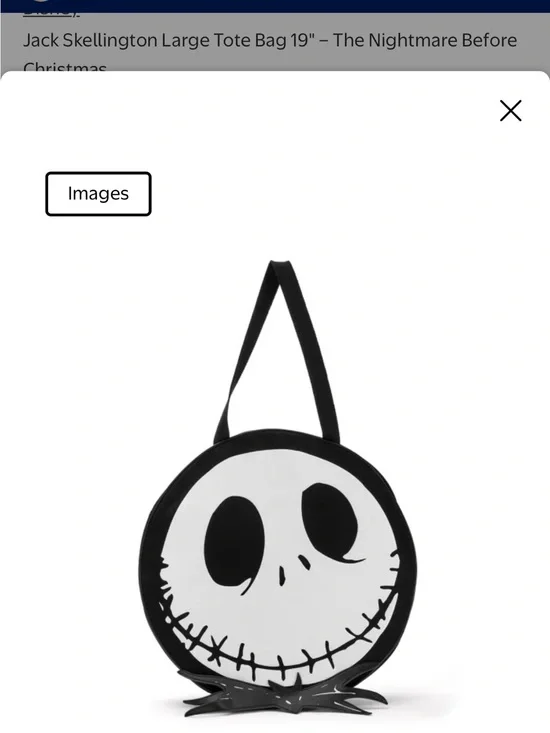 Disney - Jack Skellington Large FaceTote Bag - The Nightmare Before Christmas