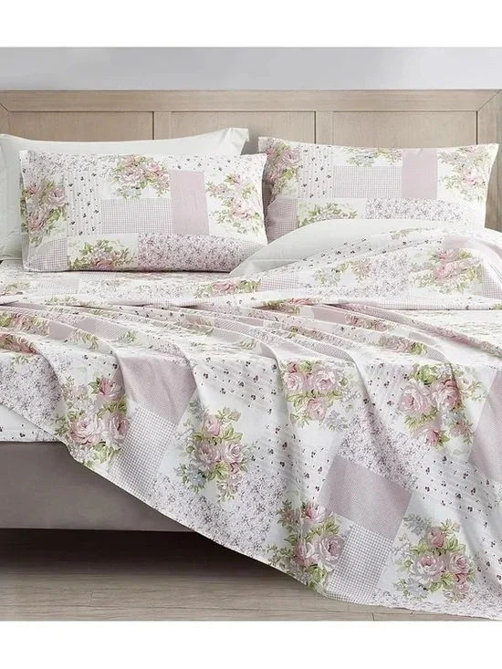 Floral Patchwork Queen sheet Set 4 piece