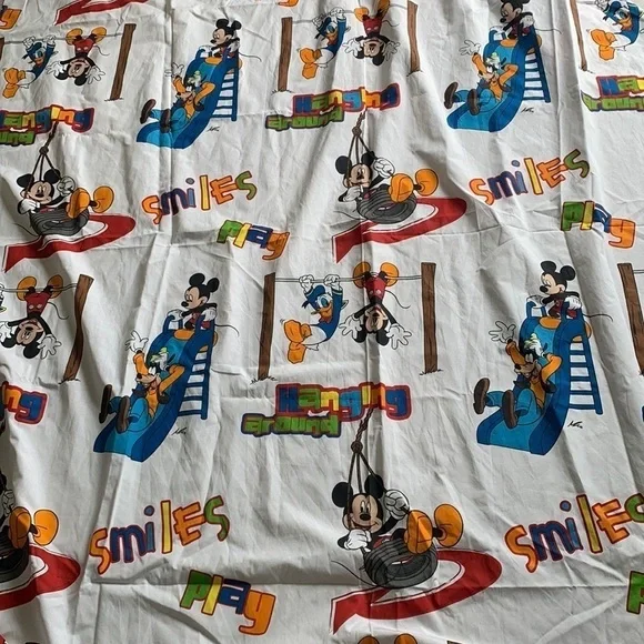 Disney Playground Mickey Mouse Goofy Donald‎ Club House twin flat Bed Sheet