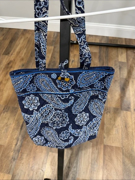 Vera Bradley Quilted Navy Paisley Tote Bag