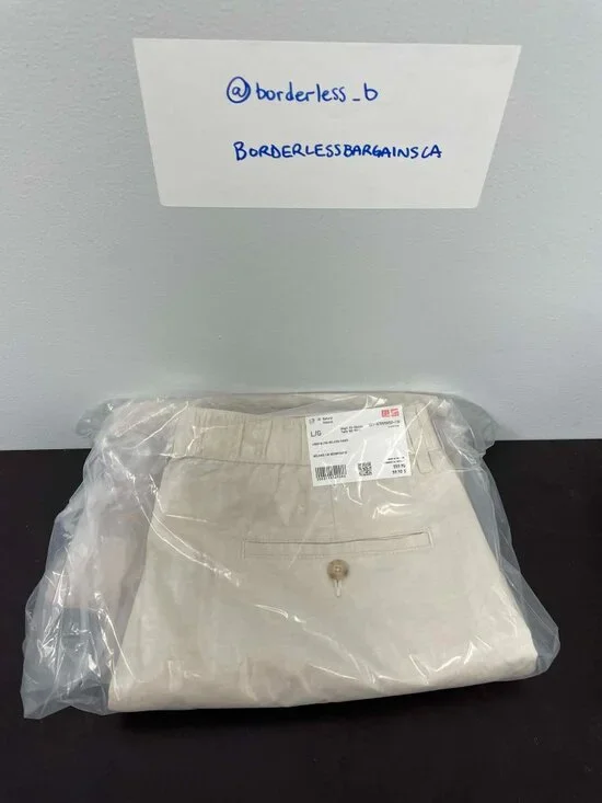 Men's Uniqlo Linen Blend Relaxed Pants (Natural)