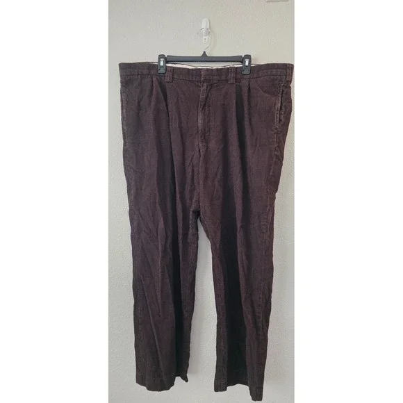 LL‎ Bean Corduroy Pants Men's 44x32 Brown Corduroy Classic Fit Eclectic Poetcore