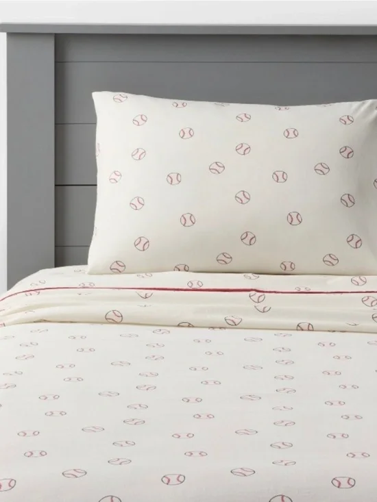 FULL Baseball Kids' Cotton Sheet Set - Pillowfort