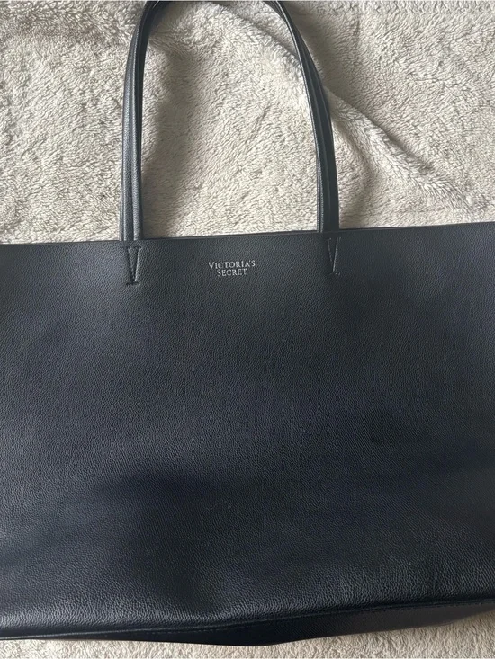 Victoria's Secret Black Everyday Leather-Look Tote