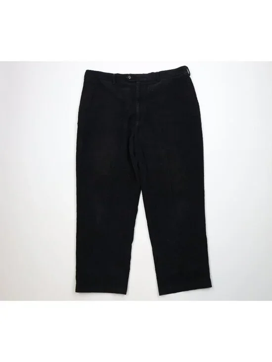 Vintage 90s Streetwear Mens 40x29 Distressed Wide Leg Corduroy Chino Pants Black