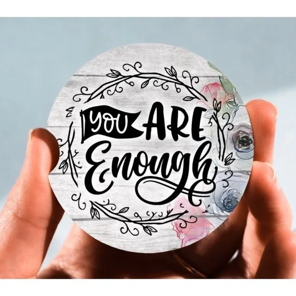Set of 2 Car Coasters, You Are‎ Enough Car Coaster, Neoprene Car Coaster