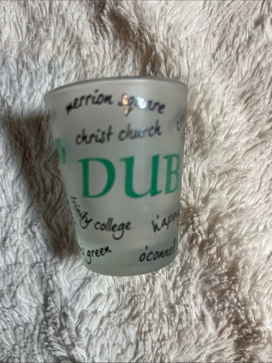 Dublin Frosted Souvenir Shot Glass - Green Text