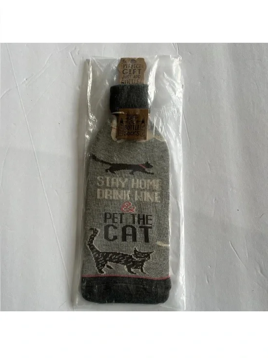 Primitives By Kathy Wine Bottle Sock Cats 1 Sock  New