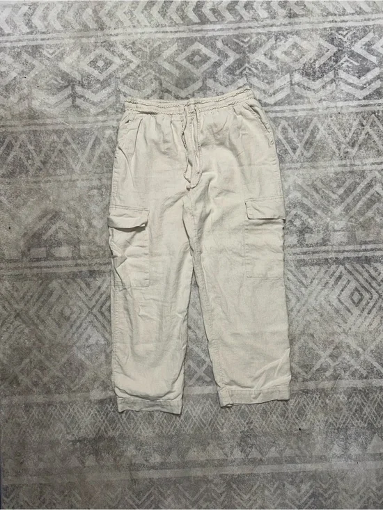 Men's Cream Cargo Pants – Relaxed Fit
