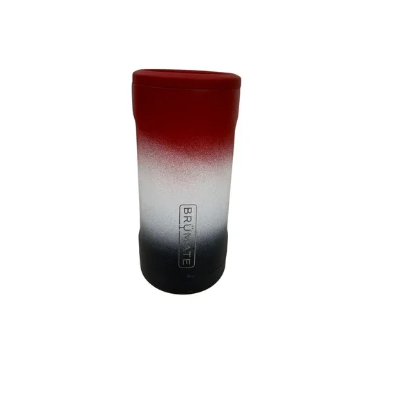 Brumate Hopsulator Slim 12oz Can Cooler Insulator Red White Black Ombre limited