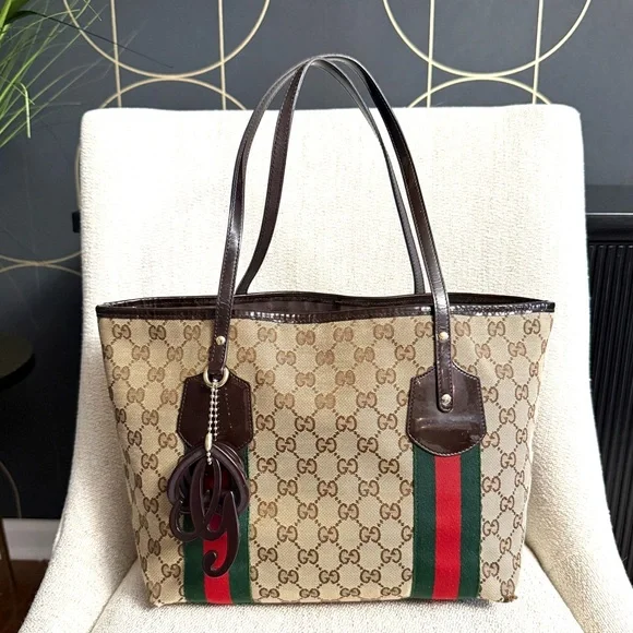 Authentic Gucci GG Canvas Jolicoeur Tote bag