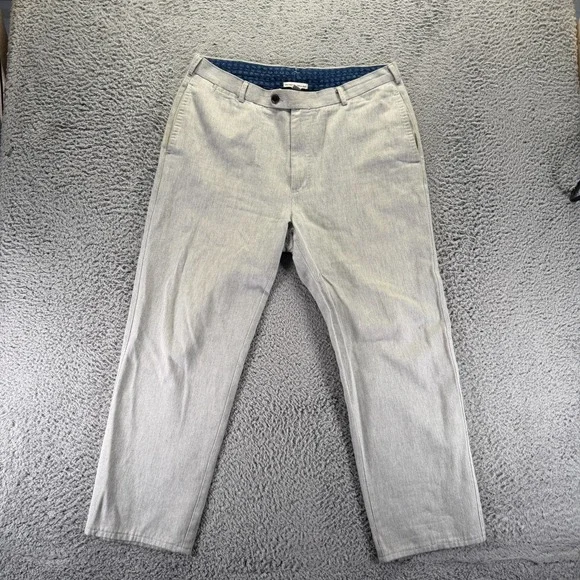 Peter Millar Pant Mens 36x27 Gray Cotton Chino Straight Business Career Preppy