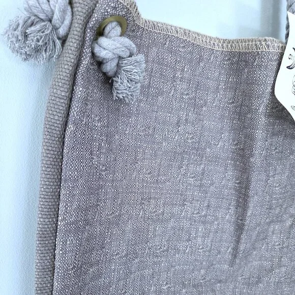 NWT Gray Canvas Tote Bag with Rope Handles