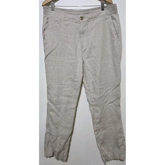 Panama Jack Mens Chino Linen Pants Beige XL Lightweight‎ Beach Coastal Nautical