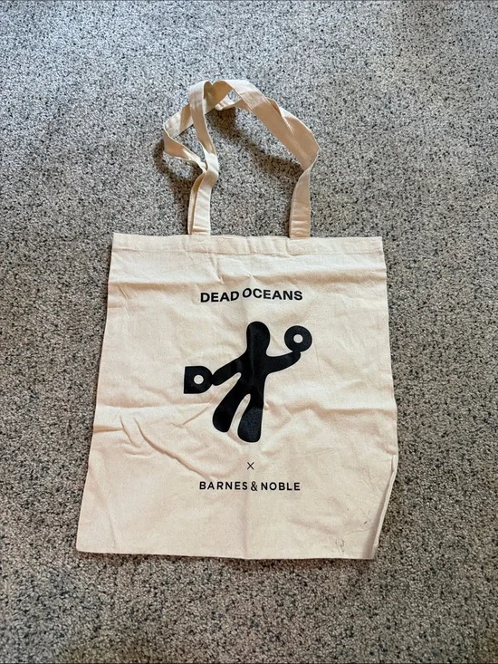 Beige Canvas Dead Oceans Record Label Tote Bag
