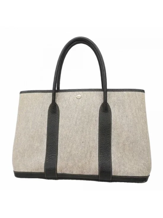 Hermes Tote Garden Party PM Toile Ash Black Silver