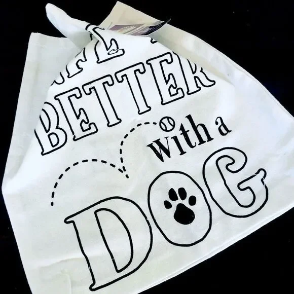 Color Me Canvas Tote Bag Life is Better with a Dog