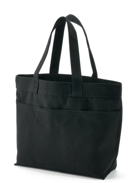 MUJI Black Canvas Wide Tote Bag