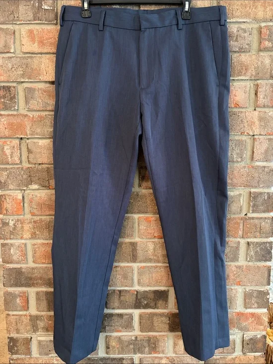 Van Heusen Men's Dark Blue Dress Pants - Straight Tailored