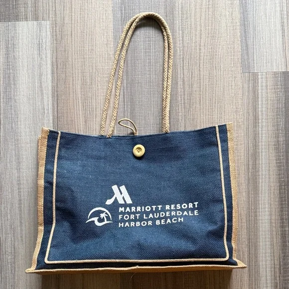 Marriott Resort Blue and Tan Tote Bag