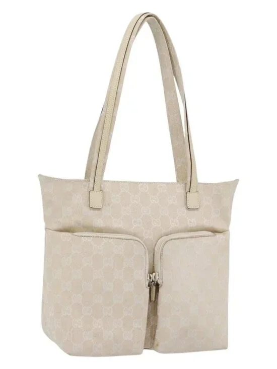GUCCI GG Canvas Tote Bag Ivory 002 1076 2684 Auth 182212