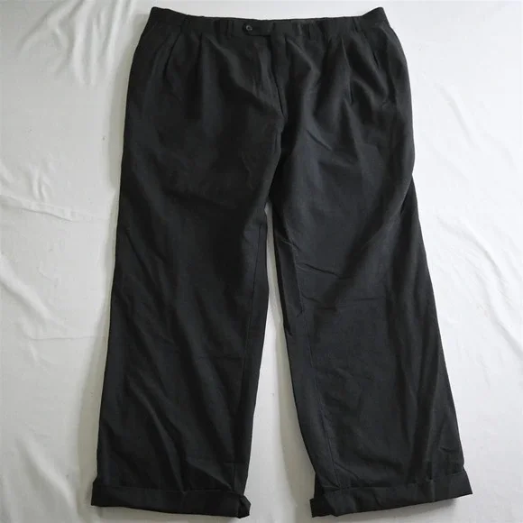 Jos A‎ Bank 40x29 Gray 100% Wool Pleated Cuffed Mens Dress Pants