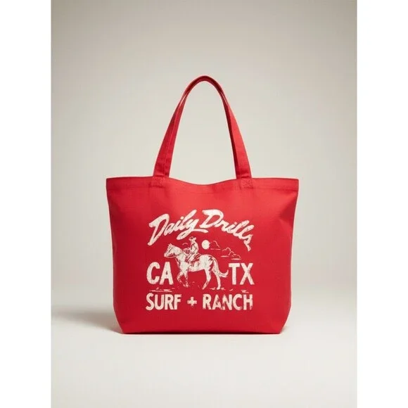 Daily Drills Limited Ed. Red Canvas Surf & Ranch Tote