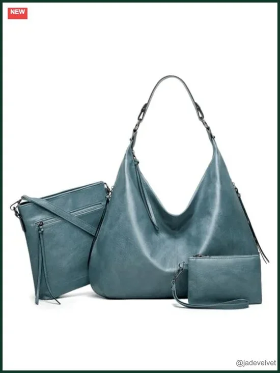 PU Leather Large Tote Bag with Matching Wallet Set, Oversize Work Travel Handbag