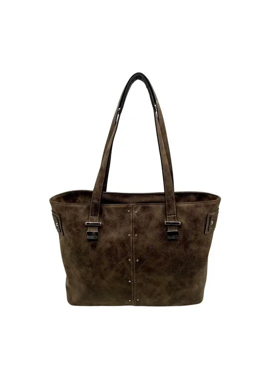 Rosetti Brown Suede Double Strap Purse