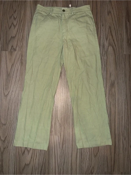 H&M Pale Green Cotton Blend Chinos