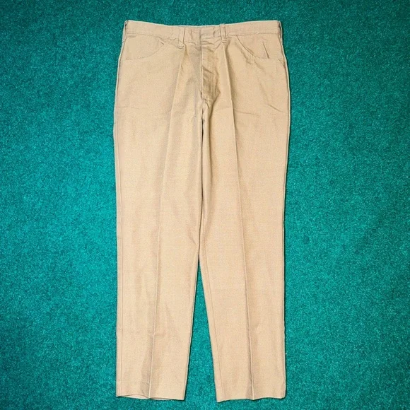 Sears Perma Prest Pants 32x28 Taper Mens 70s Talon Zipper 32x28 Nerd Trousers
