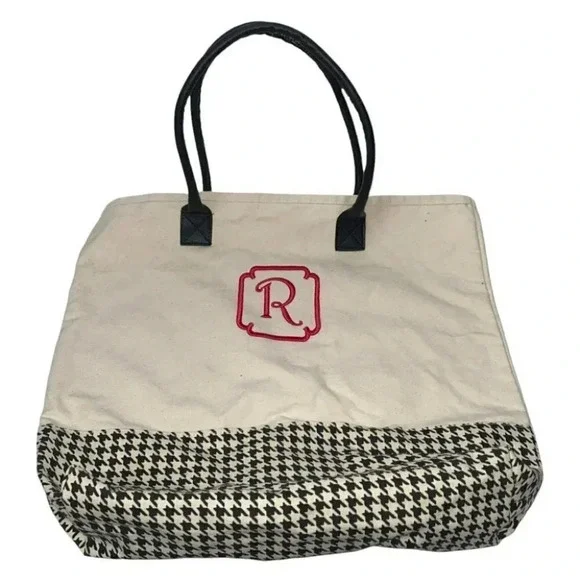Monogram “R” canvas tote‎