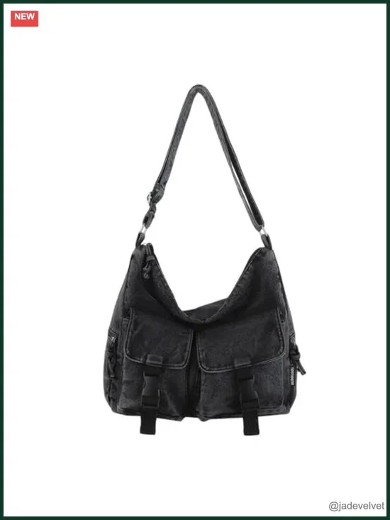 Denim Bag with Adjustable Strap Lightweight Casual Tote Hobo Shoulder Purse
