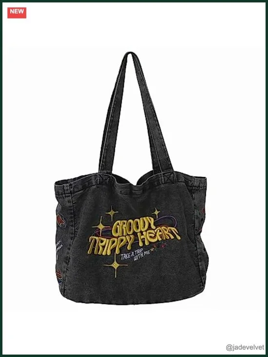 Denim Large Shoulder Hobo Bag with Pockets, Crossbody Tote for Work