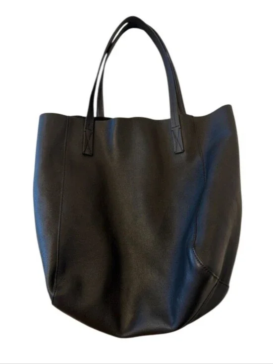 J.Crew Black Leather Tote Bag Style AH945