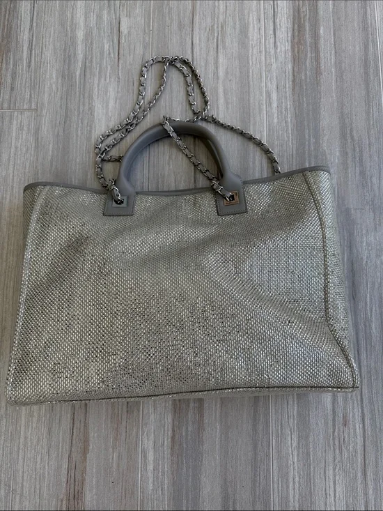 INZI Silver Tote Bag